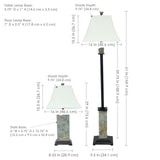Sunnydaze Timeless Abode Slate 3-Piece Floor and Table Lamp Set - Matching Indoor Stone Lamp Set of 3 - Plug-in Electric - Bulb Included