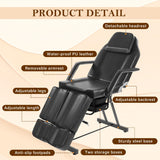 KIIUMI Tattoo Chair for Client, Facial Bed Esthetician Massage Headrest Table with Rolling Stool, Split Legs Design, Professional Beauty Lash Bed for Salon Spa Barber Massage Equipment, Black