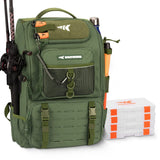 KastKing KarryAll Fishing Tackle Backpack with Rod Holder 4 Tackle Boxes,40/26L Tackle Bag Storage Fishing Gear and Equipment,Green,Large