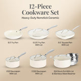 12 Pc Ceramic Pots and Pans Set Non Stick Cookware Set, Kitchen Cookware Sets, Non Toxic Ceramic Cookware Sets GOTHAM STEEL