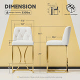 Ollega 24" White and Gold Counter Height Bar Stools Set of 4