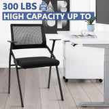 CLATINA Stackable & Foldable Office Chairs with Ergonomic Lumbar Support and Thickened Seat Cushion, Folding Mesh Fabric Reception Guest Chair
