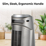 Comfort Zone Electric Oscillating Ceramic Tower Space Heater, Remote, Backlit Digital Thermostat & Temperature Display, Timer, & Overheat Sensor, Ideal for Home, Bedroom, & Office, 1,500W, CZ499R
