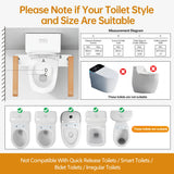 Simple Project 15.7" Toilet Safety Rails for Seniors, Flipped 90°＆Adjust Heigh Toilet Seat Handle, Super Sturdy 500LBS Toilet Safety Frame for Disabled or Mobility Issues, Grab Bars Arms(Brown)