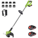 Cordless Weed Wacker Electric Weed Eater 12" 20V String Trimmer Battery Operated with 8 Pcs Spool Trimmer Lines