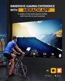 Merach Exercise Bike, Magnetic Stationary Bike with Brake Pad and Exclusive App, Low Noise Indoor Cycling Bike with 300lbs Weight Capacity, Tablet Mount and Fitness Courses for Weight Loss
