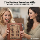 KRAFTEL Premium 8" Salt and Pepper Grinder 2PK. Large Peppermill - Refillable, Adjustable Coarse, Antique Stainless Steel Spice Shaker. Clear Acrylic aesthetic - Cute Copper Color Kitchen Gift for Mom