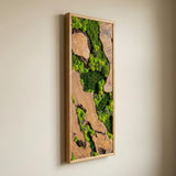 Preserved Moss Wall Art - Natural Green Decor with Wood Frame Modern Nature Wall Hanging for Home and Office - 20"x39"