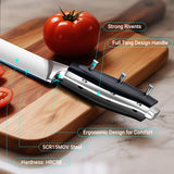 4PSC Knife Block Set With Magnetic Knife Block Holder, Ultra-Sharp Japanese Kitchen Knife Set, High-carbon Steel Chef Knife Sets With Full Tang Handle Design