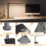 Hengsense 2-Pack Aluminum Desk Lamp with Charging Station,15W Table Lamp