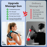 patpaw Back Massager with Heat & Cold Therapy, Foldable Deep Tissue Massage Gun for Back & Shoulders, Cordless Percussion Massager for Pain Relief, 9 Speeds, 10 Heads
