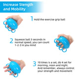 Hand Exercise Ball Finger Therapy Ball - Grip Strengthening, Improve Flexibility, Squeeze Stress Relief Balls, Resistance Strength Trainer for Hand Fanwer