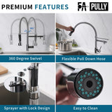 Fapully Chrome Faucet for Kitchen Sink,Kitchen Faucets with Pull Down Sprayer,Commercial Single Handle Kitchen Faucet