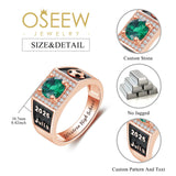 Oseew 2027 Men Graduation Class High School Ring (Rose Gold)