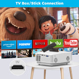 Mini Projector, HD Portable Projector 1080P Full HD Supported, Movie Projector Compatible with Smartphone, White Puxinat