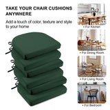 Wellsin Chair Cushions for Dining Chairs 6 Pack - Kitchen Chair Cushions with Ties and Non-Slip Backing