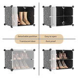 Portable Shoe Rack Organizer with Door, 80 Pairs Shoe Storage Cabinet Easy Assembly WEXCISE