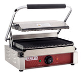 Kratos Commercial Electric Panini Sandwich Grill with Grooved Plates, 14" x 9" Cooking Surface, Commercial Countertop Panini Press, 120V, 1750W (29Y-020)