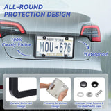 License Plate Protector 2PCS, Clear License Plate Cover & Frames, Rust-Proof Auto Car License Plate Covers and Frames Holder with Screws & Caps, Universal Tag Cover for License Plate (Black)
