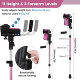 Carehofu Crutches for Adults 3-Angle Adjustable Forearm Crutches Non-Slip Handles with EVA Elbow Support, Ergonomic Forearm Crutches for Leg Injury, Surgery Recovery, Disabled (1 Pair)