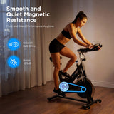 EFITMENT Magnetic Exercise Bike, Ultra-Stable Stationary Bike with Quiet Belt Drive, Indoor Cycling Bike for Home Cardio Workout, LCD Monitor & Bottle Holder IC031