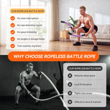 LunaHush Cordless Ropeless Battle Ropes for Home Gym, 3 Adjustable Resistance, Heavy Duty Strength Training Equipment for HIIT, Full Body Workout, Men & Women, Purple