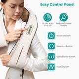 Nekteck Shiatsu Neck Massager with Heat for Pain Relief Deep Tissue, 2026 Upgraded 3D Back Shoulder Kneading Massage Pillow, Relaxation Gifts for Him Her Mom Dad Mother's Day, Beige (NOT Cordless)