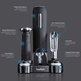 Ivation Wine Gift Set – Includes Electric Opener, Aerator, Vacuum Preserver, 2 Stoppers, Foil Cutter & Charging Base