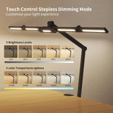 Lincrealy Led Desk Lamp with Clamp, 41" Architect Desk Lamp, 24W Ultra Bright Auto Dimming Computer Light, Eye-Caring Task Lamp for Home Office, Reading, Study, Dual Monitors, Workbench