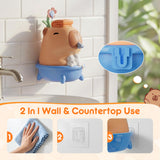 Homrich Capybara Automatic Soap Dispenser, Touchless Sensor Bubble Foam Machine, Cute Silicone 3 Levels Foam Adjustment, 9.5oz/280ml, IPX7 Waterproof Rechargeable Dispenser for Bathroom, Kid's Gift