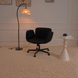 Criss Cross Chair with Wheels & Adjustable Armrests, PU Leather Computer Vanity Desk Chairs for Home, Office