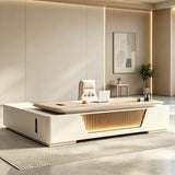 L Shaped Executive Desk with Storagek and Mechanical Combination Lock.