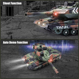 Hitish RC Tank - 2.4Ghz Remote Control Army Tank Toys with Auto Demo Sound Light Smoke - 13 Channel Military Vehicles Model Gift for Kids Adults Boys Age 6-8 9-12, Army Green