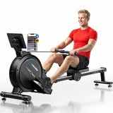 Rowing Machine,Wenoker Magnetic Rower Machine for Home,350 LB Weight Capacity, 16 Levels of Workout Resistance,Bluetooth App Supported LCD Monitor Tablet Holder & Comfortable Seat Cushion