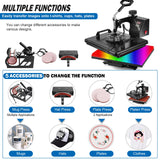 5 in 1 Heat Press Machine, 12x15 inch Swing Away Heat Press for Sublimation