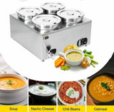 OGMOYT Buffet Server Food Warmer, 4 x 7L Commercial Food Warmer, Electric Soup Warmers Buffet Food Warmers, Steam Table for Restaurant