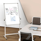 UIFER Rolling Whiteboard, 44 x 26 Double Sided Magnetic Dry Erase Board Height Adjustable Whiteboard on Wheels with Sturdy Aluminum Frame for Home Office Classroom UIFER