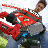 Cordless 2-in-1 Tiller Cultivator & Weed Wacker Compatible with Milwaukee 18V Battery (Tool Only), Ecarke Brushless Electric Garden Tiller Weed Eater, 9" Tilling Width 9.4" Depth for Soil Cultivation