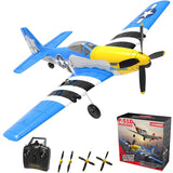 LEAMBE 4 Channel RC Plane, Ready to Fly Aerobatic Aircraft, Easy Control for Beginners, P51 Mustang RC Airplane for Adults Blue