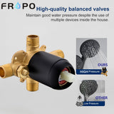 FROPO Black Shower Faucet Set with Tub Spout - Tub and Shower Faucet Combo| Dual 2 in 1 Shower System with Handheld Showerhead 3-way Water Diverter Shower Trim Kit(Pressure Balancing Valve Included)