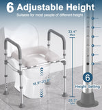 Toilet Seat Risers for Seniors, FSA/HSA Eligible Adjustable Raised Toilet Seat with Handles HOMLAND