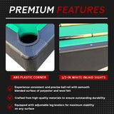 Billiards Table，7 FT Pool Table with Premium Accessories, Durable Matte-Black Finish, and Heavy Duty Legs for Modern Adult Rrec Room Family Game Room (Black+Green)