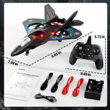 NIPLOOOW Foam Remote Control Airplanes Rc Planes for Kids 4-8, Remote Control Planes Fighter Jet with Light, 360° Flip Fighter Jet Toy, Gravity Sensing, Stunt Roll, Gifts for 6 7 8 10 12 Year Old Boys