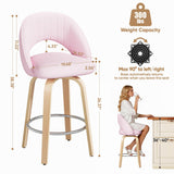 26 Inch Swivel Bar Stools Set of 4, Counter Height Bar Chairs for Kitchen