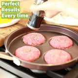 Swedish Pancake Pan, Plett Pan, Multi Egg Pan, 4-Cup Egg Frying Pan, Nonstick Egg Cooker Pan (Purple) TECHEF