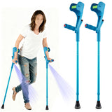 YOKABOZE Forearm Crutches for Adults Foldable Knee Patients Mobility aids for Childre and Seniors for with Leg Injury Adjustable Travel Lightweight Walking Stick (Blue Pro)