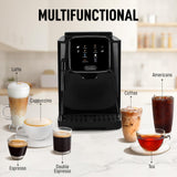 Zulay Kitchen Magia Clasica Automatic Espresso Machine with Built-In Grinder, Touch Panel Coffee Maker, Steam Wand Milk Frother, Adjustable Strength, Self-Cleaning, Black (13" x 17.7" x 9.4")