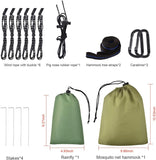 Camping Hammock with Rain Fly Tarp and Mosquito Net Portable Single Double Hammock Tent | Green FIRINER