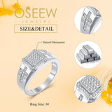 Oseew Round Cut Moissanite Rings Wedding for men Hip Hop Iced Out Luxury Men's Moissanite Ring sterling silver/ 10k 14k 18k gold Cross Design (white gold)