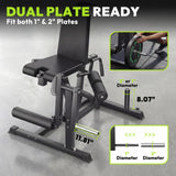 HANDBODE Leg Extension and Curl Machine, Adjustable Leg Exercise Machine, Seated Leg Press Extension and Lying Hamstring Curl Machine for Home Gym, Leg Workout Equipment Fit 1'' and 2'' Plate